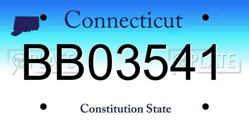BB03541 Connecticut License Plate