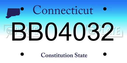 BB04032 Connecticut License Plate