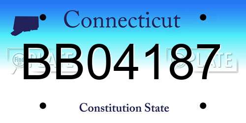 BB04187 Connecticut License Plate