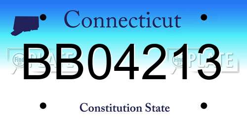 BB04213 Connecticut License Plate
