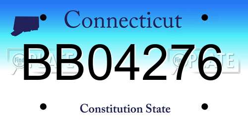 BB04276 Connecticut License Plate