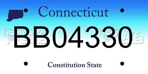 BB04330 Connecticut License Plate
