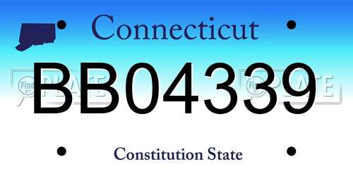 BB04339 Connecticut License Plate