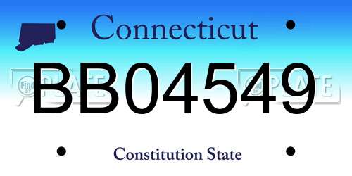 BB04549 Connecticut License Plate