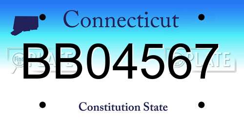 BB04567 Connecticut License Plate