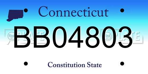 BB04803 Connecticut License Plate