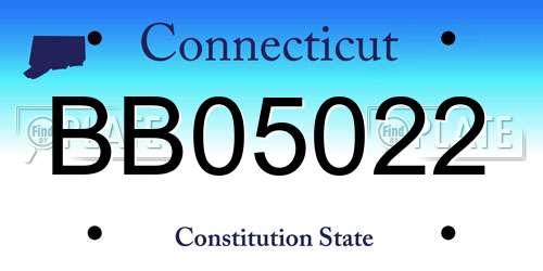 BB05022 Connecticut License Plate