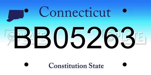 BB05263 Connecticut License Plate