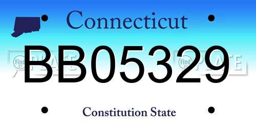 BB05329 Connecticut License Plate