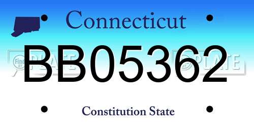 BB05362 Connecticut License Plate