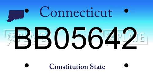 BB05642 Connecticut License Plate
