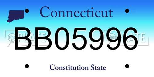 BB05996 Connecticut License Plate