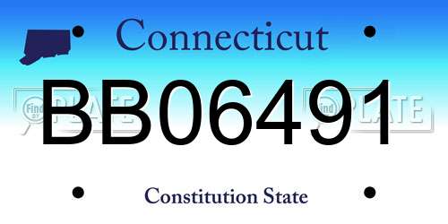 BB06491 Connecticut License Plate