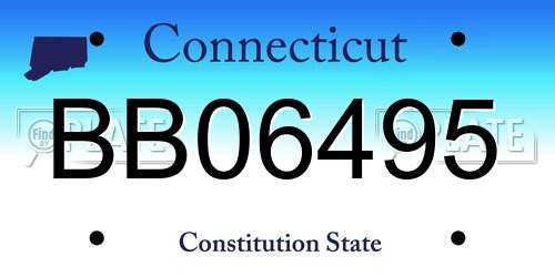 BB06495 Connecticut License Plate