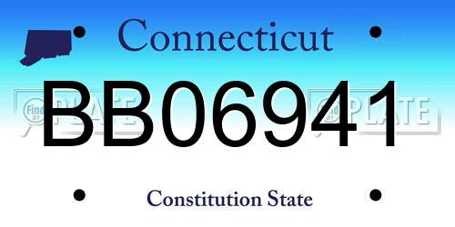 BB06941 Connecticut License Plate