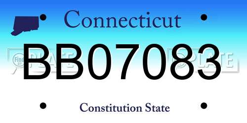 BB07083 Connecticut License Plate