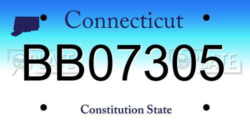 BB07305 Connecticut License Plate