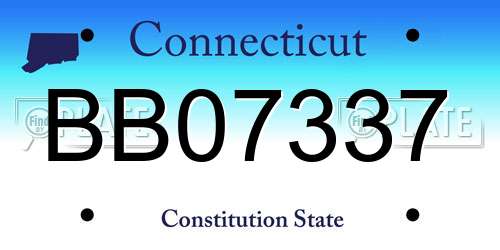 BB07337 Connecticut License Plate