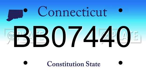 BB07440 Connecticut License Plate