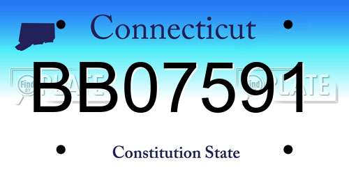 BB07591 Connecticut License Plate