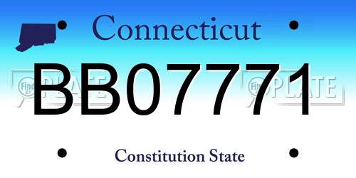 BB07771 Connecticut License Plate