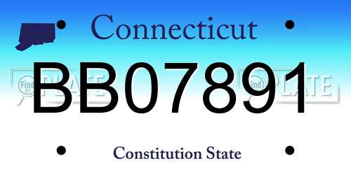 BB07891 Connecticut License Plate