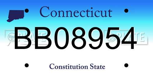 BB08954 Connecticut License Plate