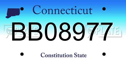 BB08977 Connecticut License Plate