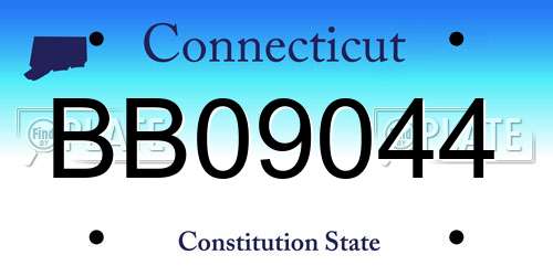 BB09044 Connecticut License Plate