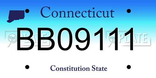 BB09111 Connecticut License Plate