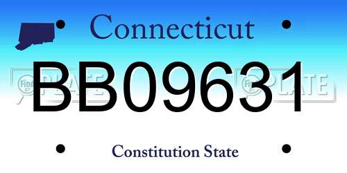 BB09631 Connecticut License Plate