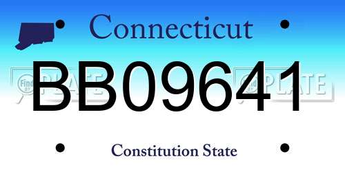 BB09641 Connecticut License Plate