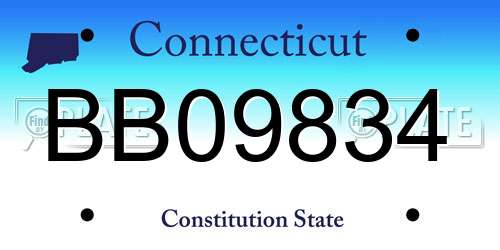 BB09834 Connecticut License Plate