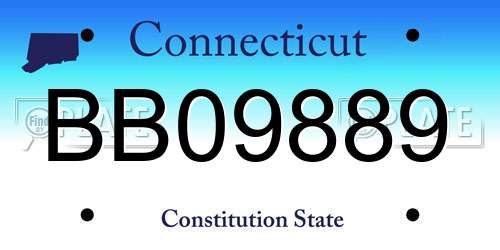 BB09889 Connecticut License Plate