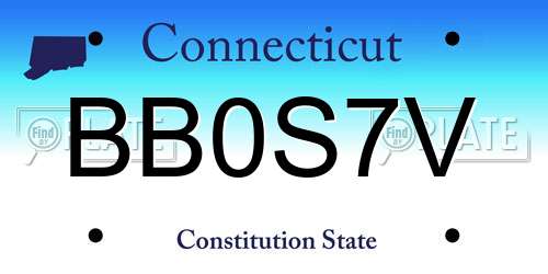 BB0S7V Connecticut License Plate