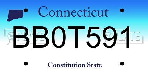 BB0T591 Connecticut License Plate