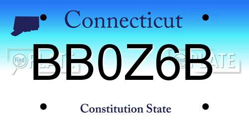 BB0Z6B Connecticut License Plate