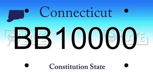 BB10000 Connecticut License Plate