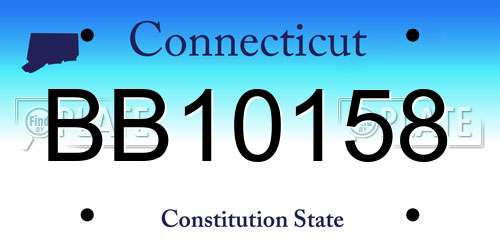 BB10158 Connecticut License Plate