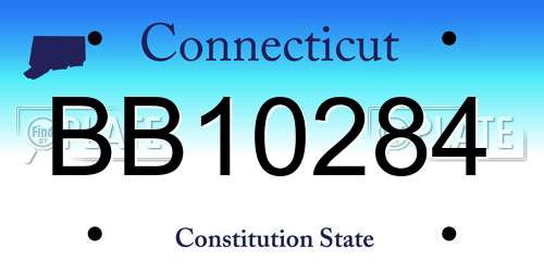 BB10284 Connecticut License Plate