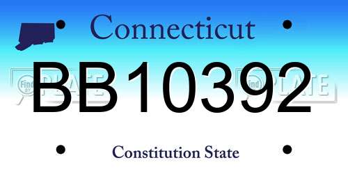 BB10392 Connecticut License Plate