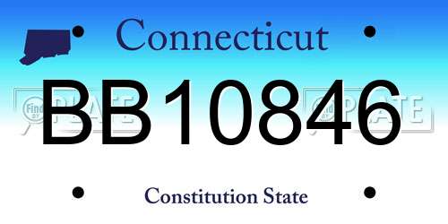 BB10846 Connecticut License Plate