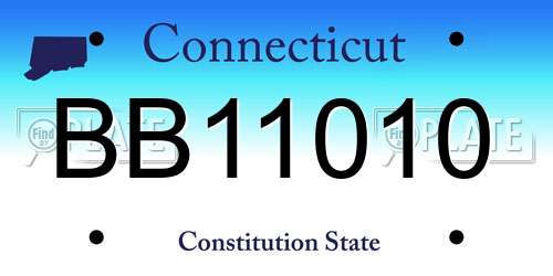 BB11010 Connecticut License Plate