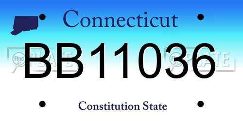BB11036 Connecticut License Plate