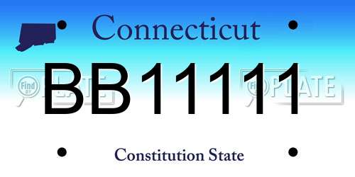 BB11111 Connecticut License Plate