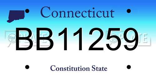 BB11259 Connecticut License Plate