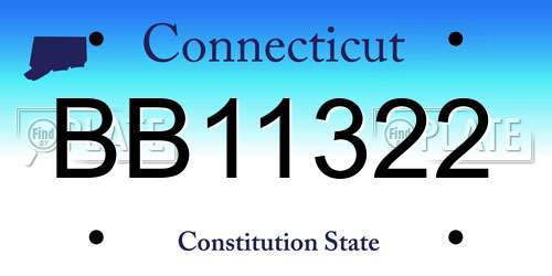 BB11322 Connecticut License Plate