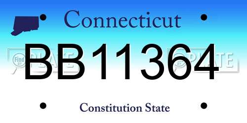 BB11364 Connecticut License Plate