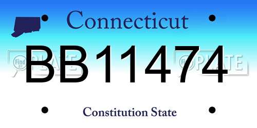 BB11474 Connecticut License Plate