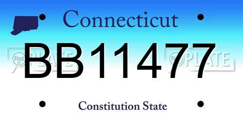BB11477 Connecticut License Plate